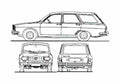 Blueprint Dacia 1300 Station Wagon 1969 A4 Photo Print
