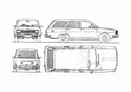 Blueprint Dacia 1300F Break Wagon 1969 A4 Photo Print
