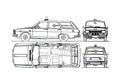 Blueprint Dacia 1300S Ambulance Wagon 1969 A4 Photo Print