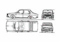 Blueprint Dacia 1301 Lux Super Sedan 1969 A4 Photo Print