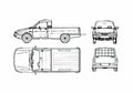 Blueprint Dacia 1304 Pick up 1977 A4 Photo Print