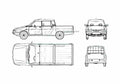 Blueprint Dacia 1307 Double Cab Pick up 1992 A4 Photo Print