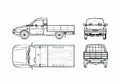 Blueprint Dacia 1307 Drop Side Pick up 1985 A4 Photo Print