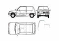 Blueprint Dacia 500 Lastun Hatchback 1986 A4 Photo Print