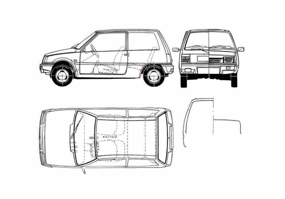 Blueprint Dacia 500 Lastun Hatchback 1986 A4 Photo Print