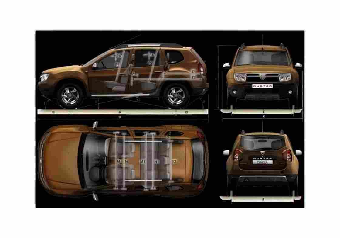 Blueprint Dacia Duster SUV 2011 A4 Photo Print