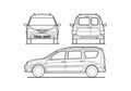 Blueprint Dacia Logan MCV Minivan 2007 A4 Photo Print