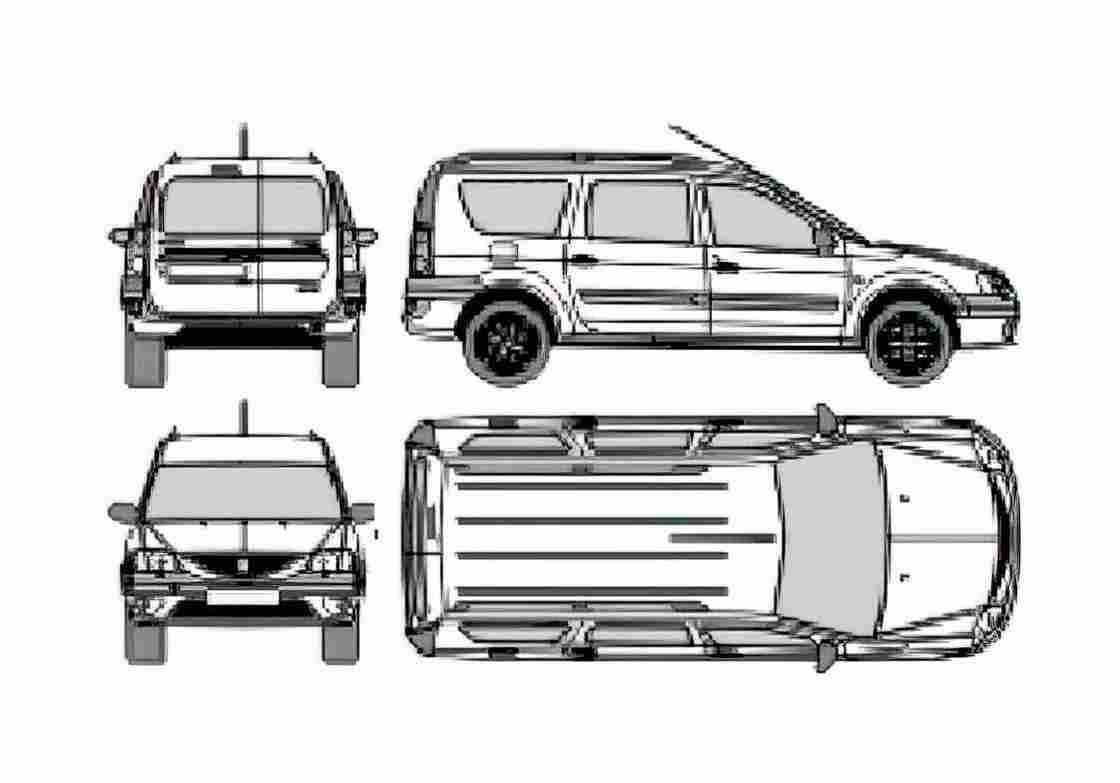 Blueprint Dacia Logan MCW Wagon 2007 A4 Photo Print