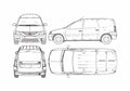 Blueprint Dacia Logan Minivan 2009 A4 Photo Print