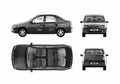 Blueprint Dacia Logan Sedan 2004 A4 Photo Print