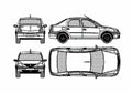 Blueprint Dacia Logan Sedan 2006 A4 Photo Print