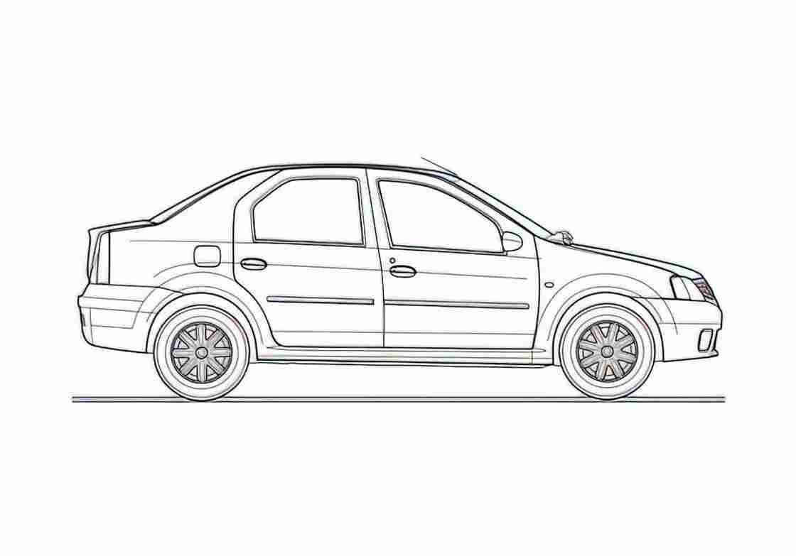 Blueprint Dacia Logan Sedan 2007 A4 Photo Print