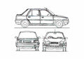 Blueprint Dacia Nova Sedan 1995 A4 Photo Print