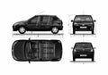 Blueprint Dacia Sandero Hatchback 2007 A4 Photo Print