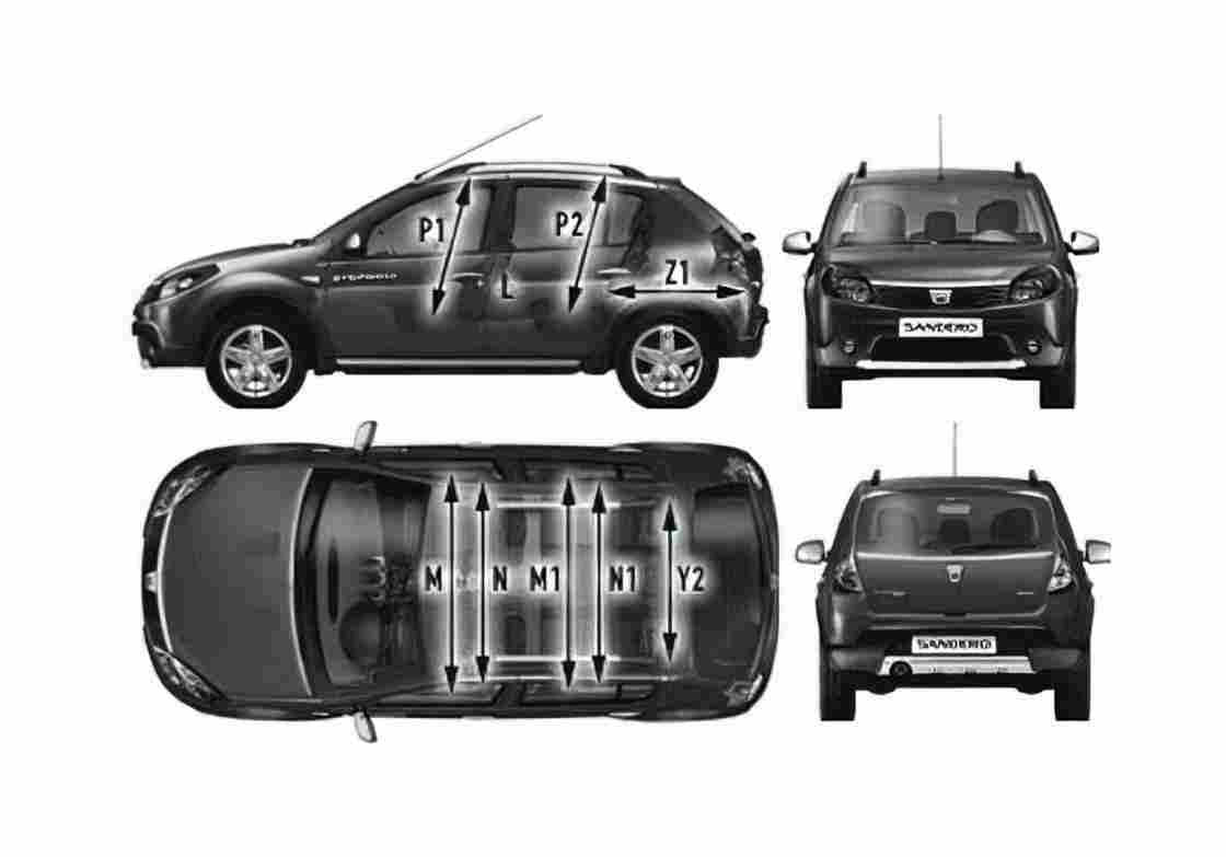 Blueprint Dacia Sandero Stepway SUV 2009 A4 Photo Print