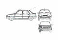 Blueprint Dacia Super Nova Sedan 2000 A4 Photo Print