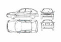 Blueprint Daewoo Lanos Hatchback 1997 A4 Photo Print