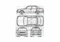 Blueprint Daihatsu Applause Sedan 1991 A4 Photo Print
