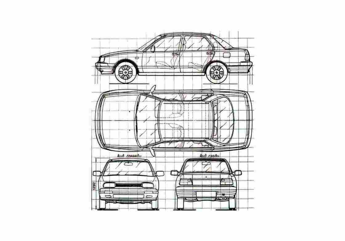 Blueprint Daihatsu Applause Sedan 1991 A4 Photo Print