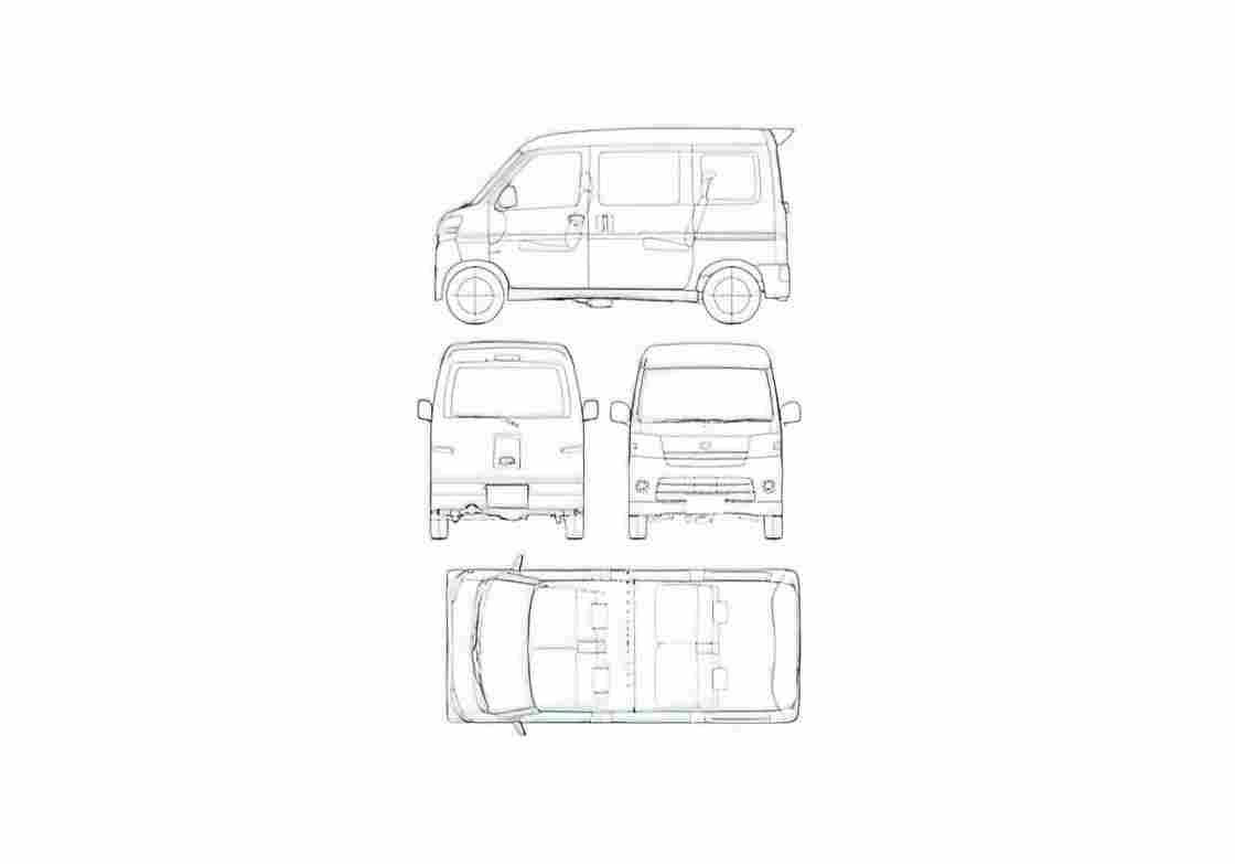 Blueprint Daihatsu Atrai Microvan 2005 A4 Photo Print