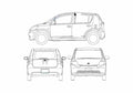 Blueprint Daihatsu Boon Hatchback 2005 A4 Photo Print