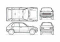 Blueprint Daihatsu Charade Hatchback 1973 A4 Photo Print
