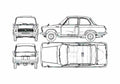 Blueprint Daihatsu Compagno Sedan 1965 A4 Photo Print