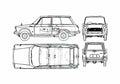 Blueprint Daihatsu Compagno Wagon 1965 A4 Photo Print