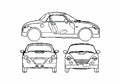 Blueprint Daihatsu Copen Cabriolet 2002 A4 Photo Print