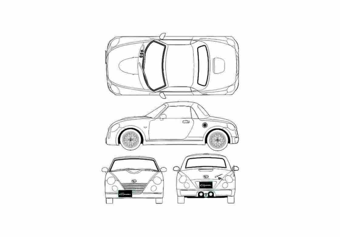 Blueprint Daihatsu Copen Ultimate Roadster 2002 A4 Photo Print