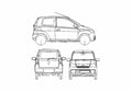 Blueprint Daihatsu Cuore 3 door Hatchback 2006 A4 Photo Print