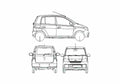 Blueprint Daihatsu Cuore 5 door Hatchback 2006 A4 Photo Print