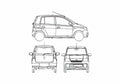 Blueprint Daihatsu Cuore 5 door Hatchback 2007 A4 Photo Print