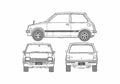 Blueprint Daihatsu Cuore Hatchback 1981 A4 Photo Print