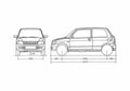 Blueprint Daihatsu Cuore Hatchback 1998 A4 Photo Print