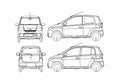 Blueprint Daihatsu Cuore Hatchback 2005 A4 Photo Print