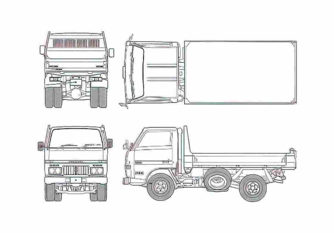 Blueprint Daihatsu Delta 2t Dump Truck A4 Photo Print
