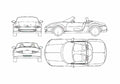 Blueprint Daihatsu HVS Concept Cabriolet 2005 A4 Photo Print