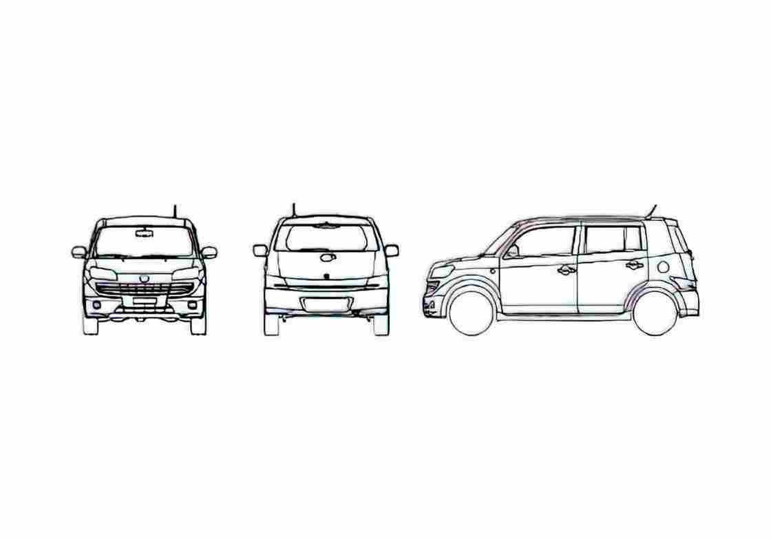 Blueprint Daihatsu Materia Microvan 2007 A4 Photo Print