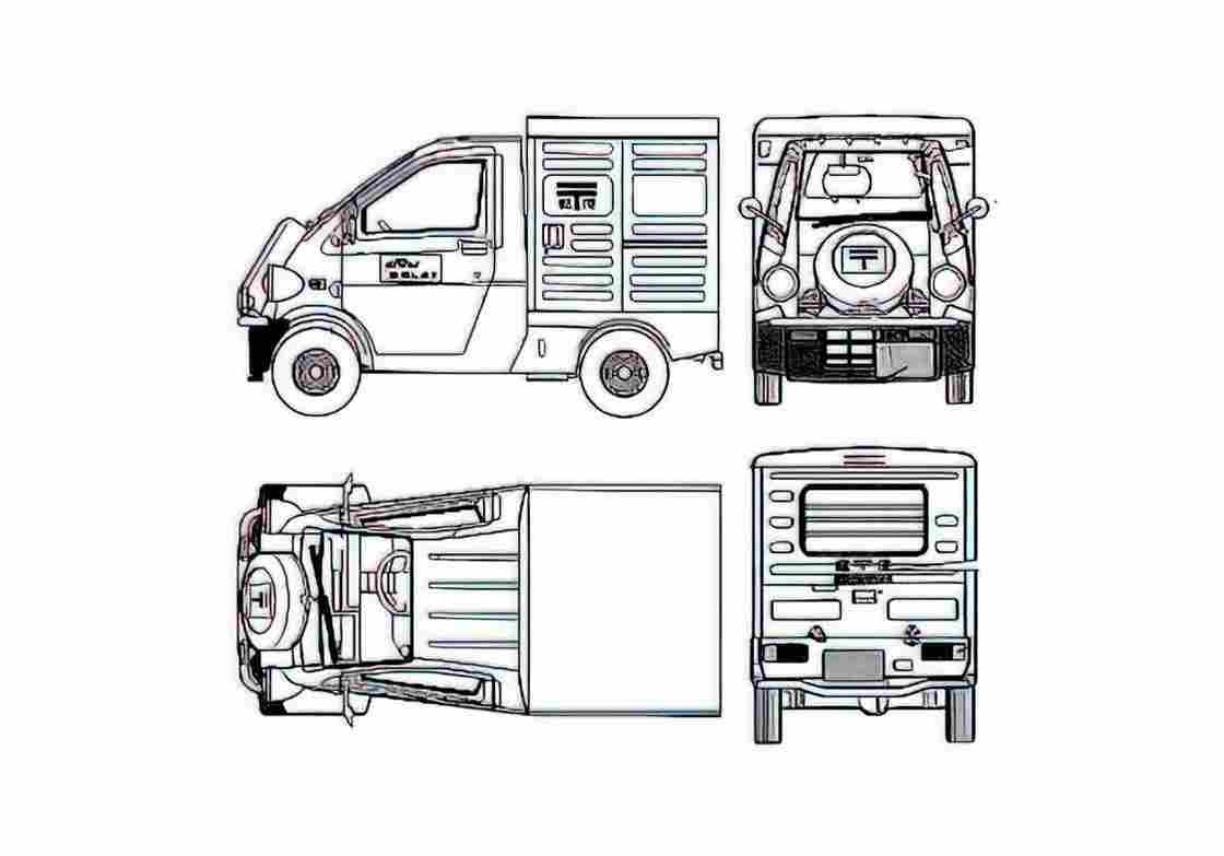 Blueprint Daihatsu Midget II Van 1996 A4 Photo Print