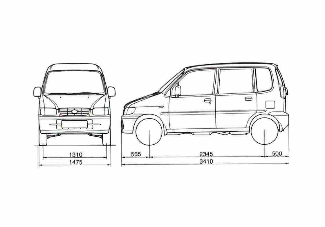 Blueprint Daihatsu Move Microvan 1998 A4 Photo Print