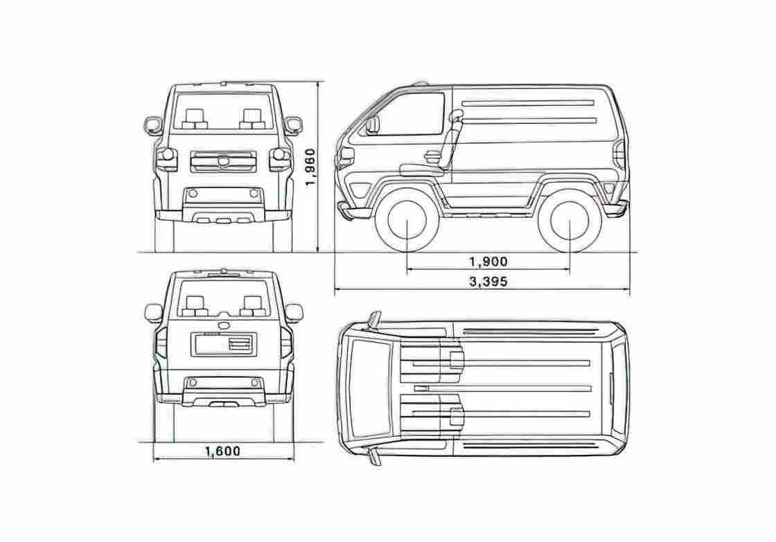 Blueprint Daihatsu Mudmaster Van 2007 A4 Photo Print