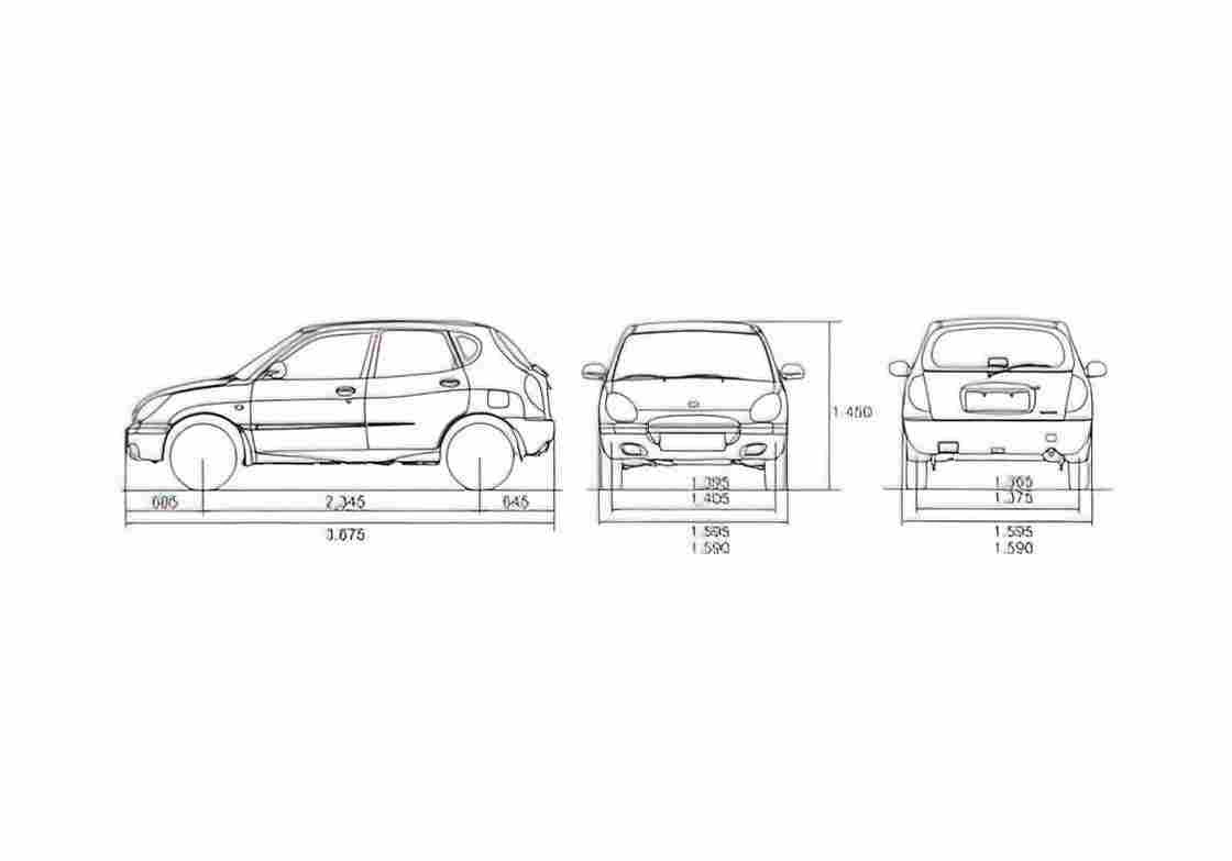 Blueprint Daihatsu Sirion Hatchback 1998 A4 Photo Print