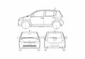 Blueprint Daihatsu Sirion Hatchback 2005 A4 Photo Print