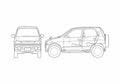 Blueprint Daihatsu Terios Kid SUV 2005 A4 Photo Print