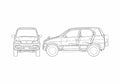 Blueprint Daihatsu Terios SUV 2005 A4 Photo Print