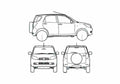 Blueprint Daihatsu Terios SUV 2007 A4 Photo Print