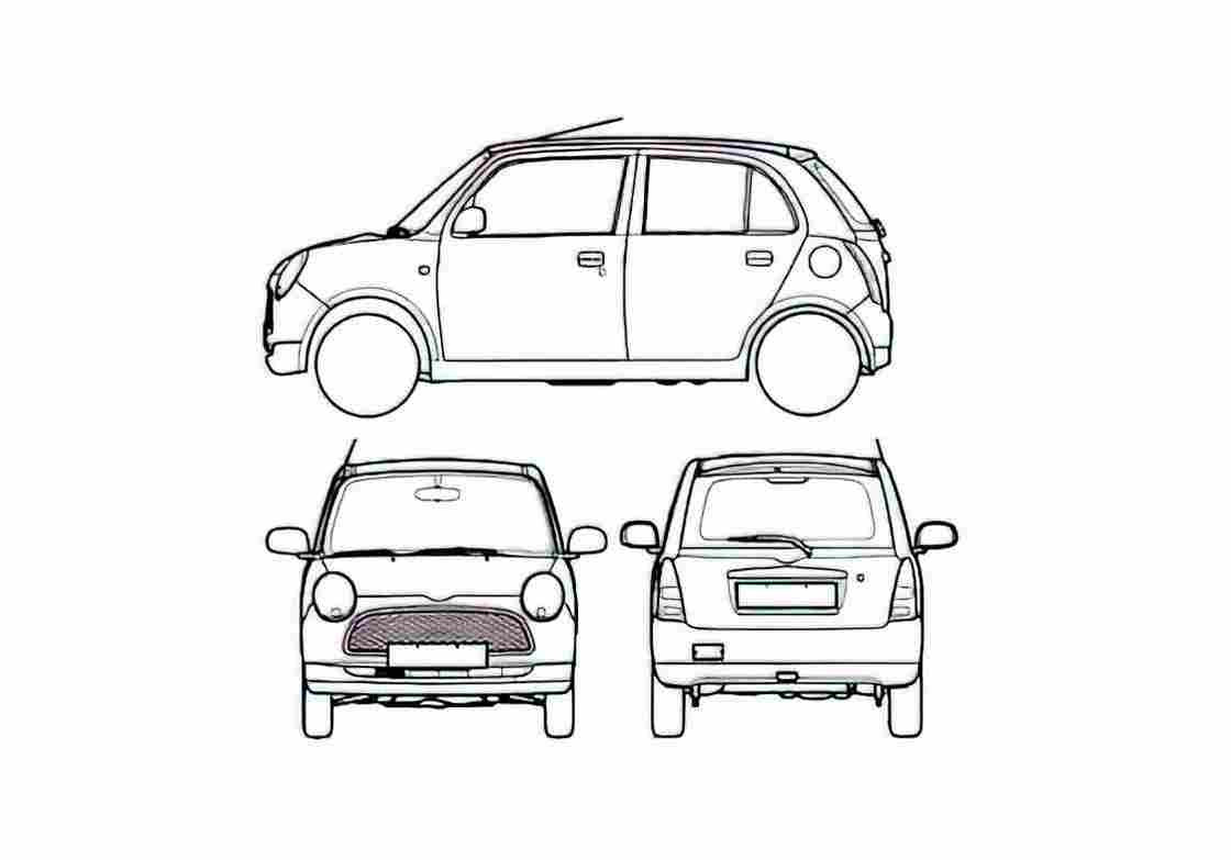 Blueprint Daihatsu Trevis Hatchback 2008 A4 Photo Print