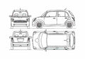 Blueprint Daihatsu Ufe II Hatchback 2003 A4 Photo Print
