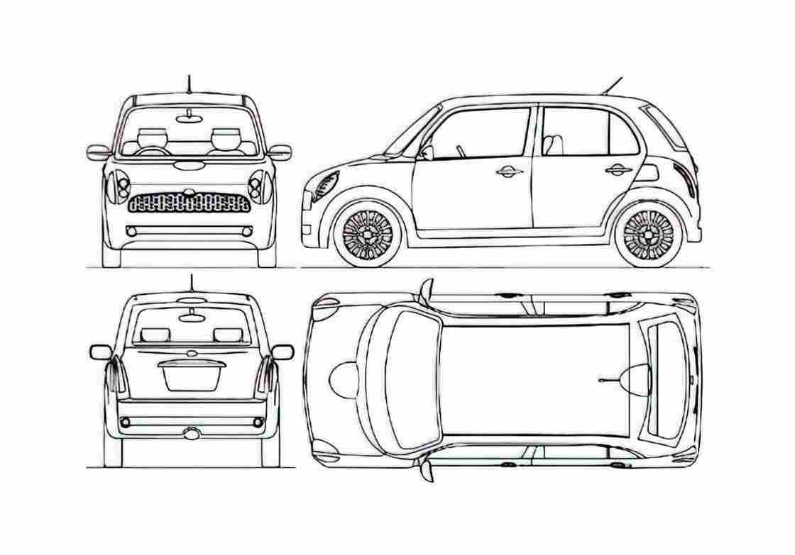 Blueprint Daihatsu Ufe II Hatchback 2003 A4 Photo Print